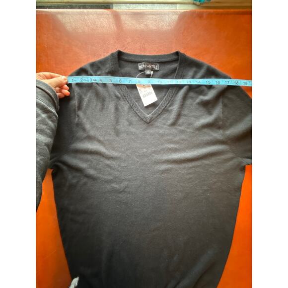 J.Crew Mercantile Men’s Black Wool Blend V-Neck Sweater Large Tall LT - Picture 7 of 8
